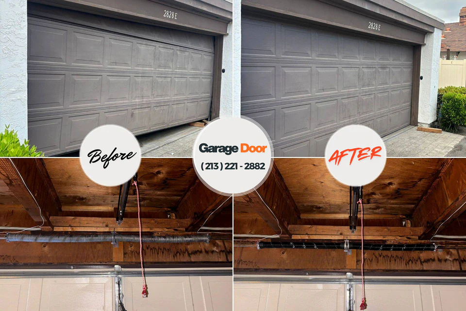 Before and after: garage door repair Berlin Heights, OH